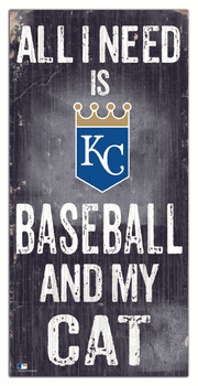 Kansas City Royals Baseball and My Cat 6x12 Sign