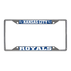 Kansas City Royals Chrome Metal License Plate Frame, 6.25in x 12.25in