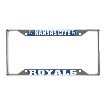 Kansas City Royals Chrome Metal License Plate Frame, 6.25in x 12.25in