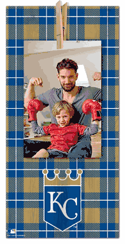 Kansas City Royals Plaid Clothespin 6x12 Sign