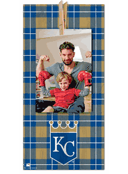 Kansas City Royals Plaid Clothespin 6x12 Sign