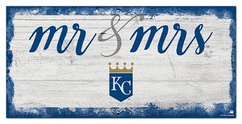Kansas City Royals Script Mr & Mrs 6x12 Sign