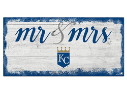Kansas City Royals Script Mr & Mrs 6x12 Sign