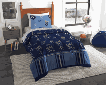 MLB Kansas City Kansas City Royals Rotary Twin Bed In A Bag Set