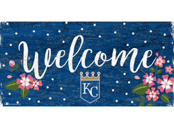 Kansas City Royals Welcome Floral 6x12 Sign