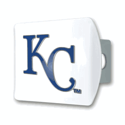Kansas City Royals White Metal Hitch Cover with  3D Color Emblem