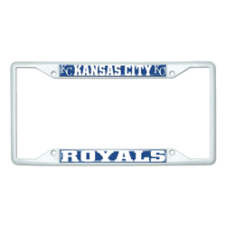 Kansas City Royals White Metal License Plate Frame - 6.25"x12.25"