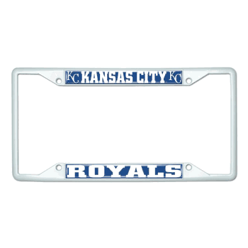 Kansas City Royals White Metal License Plate Frame - 6.25