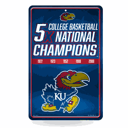 Kansas Jayhawks  11" x 17" Metal Home Dcor Sign