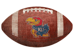 Kansas Jayhawks 12" Football Shaped Sign