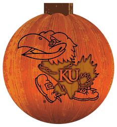 Kansas Jayhawks 12 in. Halloween Pumpkin Sign