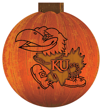 Kansas Jayhawks 12 in. Halloween Pumpkin Sign