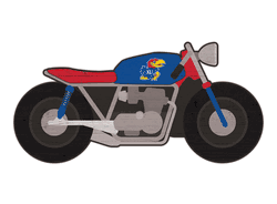 Kansas Jayhawks 12" Motorcycle Cutout Wood Sign
