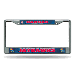 Kansas Jayhawks  12" x 6" Chrome Frame With Decal Inserts