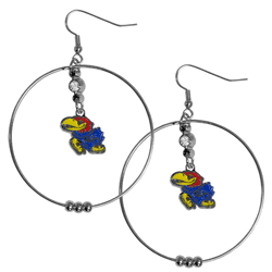 Kansas Jayhawks 2 Inch Hoop Earrings