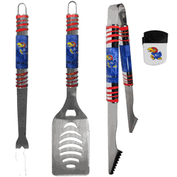 Kansas Jayhawks 3 pc BBQ Set and Chip Clip