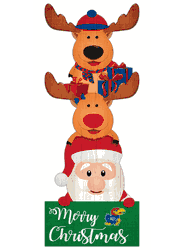 Kansas Jayhawks 31" Santa Stack Leaner