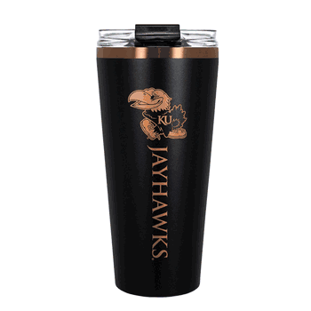 Kansas Jayhawks 32oz Black and Copper Big Slim with Straw