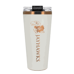 Kansas Jayhawks 32oz Crme and Copper Big Slim Tumbler with Straw
