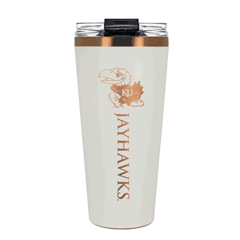 Kansas Jayhawks 32oz Crme and Copper Big Slim Tumbler with Straw