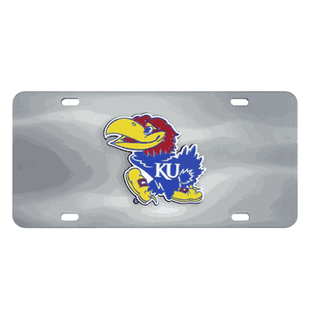 Kansas Jayhawks 3D Stainless Steel License Plate