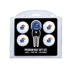 Kansas Jayhawks 4 Ball Gift Set + Divot Tool & Marker