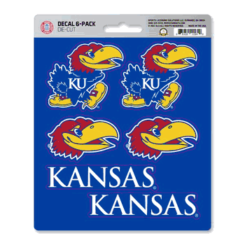Kansas Jayhawks 6 Count Mini Decal Sticker Pack