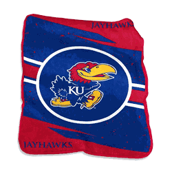 Kansas Jayhawks 60x80 Circle Raschel Blanket