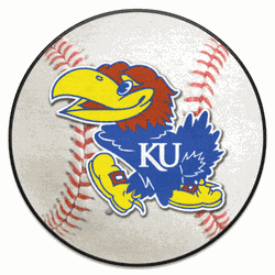 Kansas Jayhawks Baseball Rug - 27in. Diameter