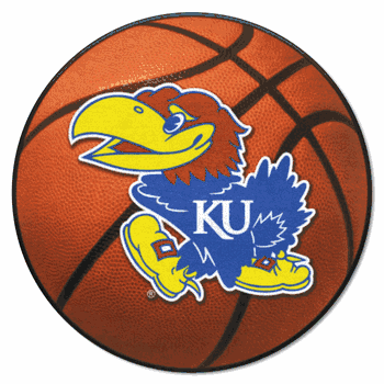 Kansas Jayhawks Basketball Rug - 27in. Diameter