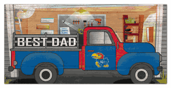 Kansas Jayhawks Best Dad Truck 6x12 Sign