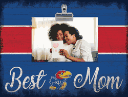 Kansas Jayhawks Best Mom with Stripe Clip Frame