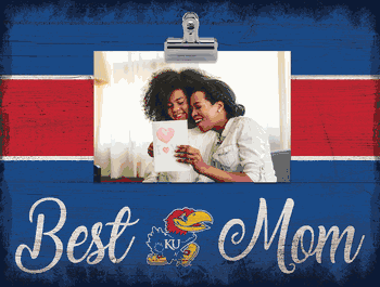 Kansas Jayhawks Best Mom with Stripe Clip Frame