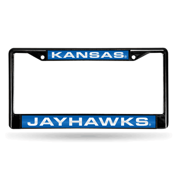 Kansas Jayhawks Black Laser Chrome Frame