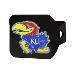 Kansas Jayhawks Black Metal Hitch Cover - 3D Color Emblem