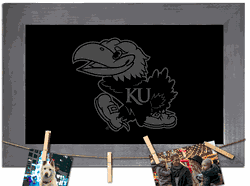 Kansas Jayhawks Blank Chalkboard with frame & clothespins 11x19 Sign