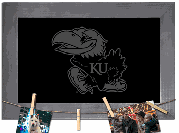 Kansas Jayhawks Blank Chalkboard with frame & clothespins 11x19 Sign
