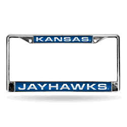 Kansas Jayhawks Blue 12" x 6" Laser Cut Chrome Frame