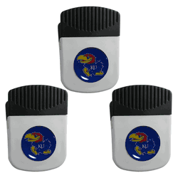 Kansas Jayhawks Chip Clip Magnet with Bottle Opener, 3pk