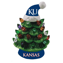 Kansas Jayhawks Christmas Tree 4 Inch LED Tabletop