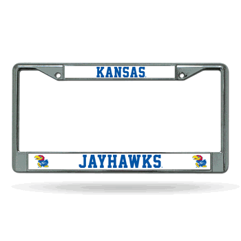 Kansas Jayhawks Standard Chrome Frame with Plastic Inserts 12