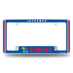 Kansas Jayhawks Classic 12" x 6" Chrome All Over Automotive License Plate Frame
