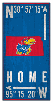 Kansas Jayhawks Coordinate 6x12 Sign