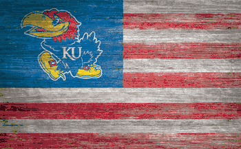 Kansas Jayhawks Distressed Flag 11x19
