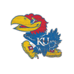 Kansas Jayhawks Distressed Logo Cutout Sign