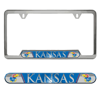 Kansas Jayhawks Embossed License Plate Frame, 6.25in x 12.25in