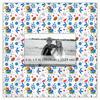 Kansas Jayhawks Floral Pattern 10x10 Frame