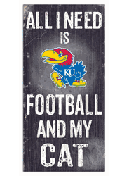 Kansas Jayhawks Football and My Cat 6x12 Sign