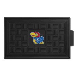 Kansas Jayhawks Heavy Duty Vinyl Medallion Door Mat - 19.5in. x 31in.