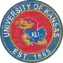 Kansas Jayhawks Heritage Logo Round Sign